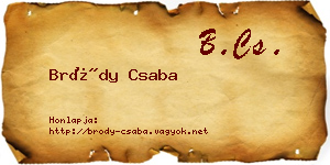 Bródy Csaba névjegykártya