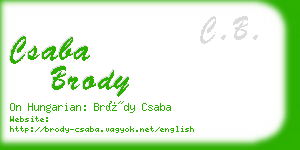 csaba brody business card